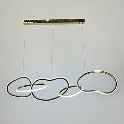 Ефектна видовжена латунна люстра у корпусі 120х30 см | Арт. AA242/5 Titanium | Line F - мініатюра 2