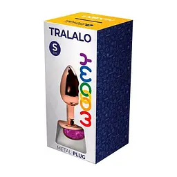 Металева анальна пробка Wooomy Tralalo Rose Gold Metal Plug Magenta S, діаметр 2,8 см, довжина 7 см - мініатюра 2