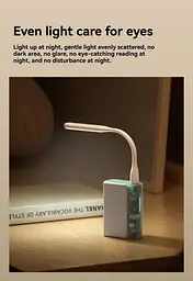 USB LED лампа CUKTECH (ZMI) LED 2 AL003 для ноутбука Power Bank портативна світлодіодна 5 режимів гнучка Black - мініатюра 5