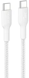 Кабель Belkin Type-C-Type-C BRAIDED 1м, Білий (CAB025HQ1MWH)