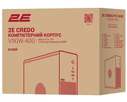 Корпус 2E Credo Slim V90W-400 с БП ATX400 White (2E-V90W-400) - мініатюра 12