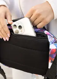 Сумка через плече жіноча бананка Sambag Flex Pro принт "Flowers" 30 × 17 × 15 см (85451153) - мініатюра 4