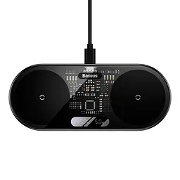 Зарядне бездротове Qi Baseus Digital LED Display 2in1 Universal version 20W - мініатюра 4