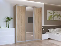 Шафа-купе Doros Сіті Лайт Дуб Cонома 2 ДСП / 1 Дзеркало 180х60х225 (41070010) - мініатюра 4