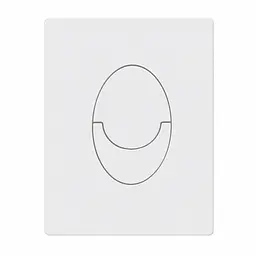 Панель змиву пластикова Koer KT-0606-03 157x198x3mm, кнопка закруглена біла KR5713, Білий - мініатюра 2