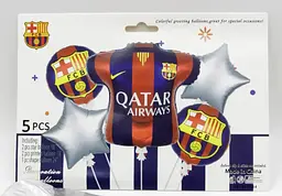 Набір фольгованих куль "FC Barcelona" 5 шт декоративні для свят - мініатюра 2