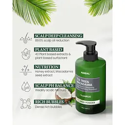 Шампунь для волосся Kundal Tea Tree & Macadamia Deep Cleansing Shampoo Baby Powder проти лупи з ароматом дитячої присипки натуральний 500 мл - мініатюра 5