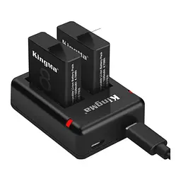 3-Pack KingMa GoPro SPJB1B комплект из 2 аккумуляторов и ЗУ на 2 батареи