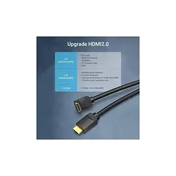 Кабель мультимедійний HDMI M to HDMI M 1.0m V2.0 4K60Hz 90° corner PVC black Vention (AARBF) - мініатюра 5