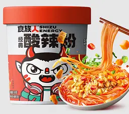 Локшина швидкого приготування Shizu Energy Shizuren Hot and Sour Flavor, 130г - мініатюра 5