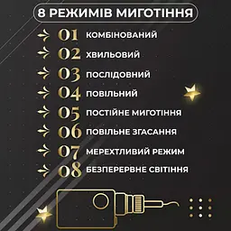 Гірлянда-штора Зірки та ялинки розмір 3*0,9 м 10 фігур, жовтий GarlandoPro 1733072Y - мініатюра 11
