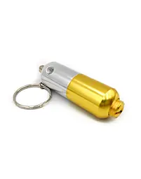 Трубка курильна металева Пілюля HL-195 Silver Gold (15653) - мініатюра 3