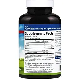 Лецитин Carlson Lecithin 1200 мг 100 желатиновых капсул - мініатюра 2