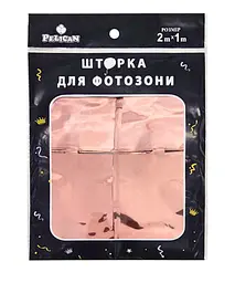 Шторка для фотозони PELICAN "Квадрат голограма" 1х2м рожеве золото "Квадрат голограма" #233