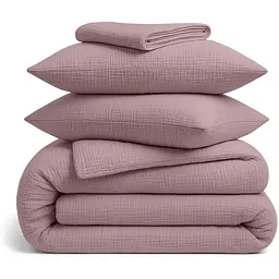 Комплект постільної білизни Cosas Camellia CS1 Євро муслін бузок (Muslin_012Camellia_El180x30-012Camellia_200)