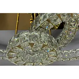 Люстра Led кільця Linisoln 7708-3А GD метал, кришталь золото 3 лампи - мініатюра 2