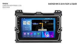 Штатна автомагнітола EasyGo M9-3-32-B-TLCP v1 QLED Toyota Land Cruiser Prado (120)