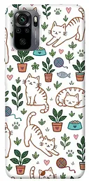 TPU чохол Demsky Cats pattern для Xiaomi Redmi Note 10 / Note 10s