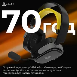 Навушники Ajazz AHM09 MAX Black Gray Yellow (AHM09-MAX-BGY) - мініатюра 5