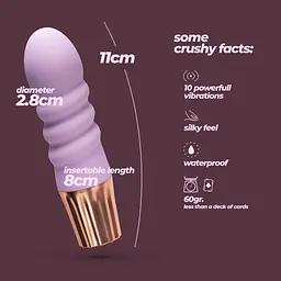 Міні-вібратор Crushious Mellow Bubbles лавандовий 11 х 2.8 см - мініатюра 9