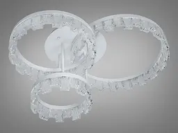 Сучасна стельова LED-люстра Diasha MX78204/1+1WH 87W, три акрилові кільця, 3 режими світла, 60×45 см - мініатюра 5