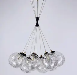 Підвісний світильник Transparent Bubbles на 9 плафонів з металевою ниткою Line.F 371/9 - мініатюра 2