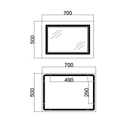Дзеркало Qtap Cardinal 500x700 з LED-підсвічуванням Touch, з антизапотіванням, з димером температури кольору (3000-6500K) Reverse QT0478C5070 - мініатюра 2