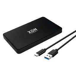 Зовнішня кишеня XON MemoryCase для 2.5" SATA HDD/SSD USB 3.1 Type-C Чорна (XHC2C13S21PB 6617) - мініатюра 2