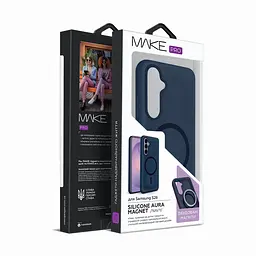 Чохол MAKE Samsung S26 Silicone Aura Magnet Navy - мініатюра 5