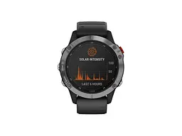 Смарт-годинник Garmin Fenix 6 Solar Silver with black band (010-02410-00) - мініатюра 3