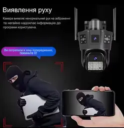 Подвійна IР камера зовнішнього спостереження 4G 3G від сім картки SIM 3MPx+3MPx 2 незалежних об'єктива вулична нічна камера відеоспостереження додаток V380Pro UKC SD39G 4G - мініатюра 6
