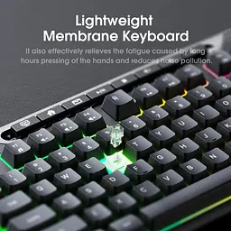 Клавіатура Onikuma ігрова дротова G-72 з RGB підсвіткою безшумна 104 клавіші геймерська мембранна для ПК та ігор - мініатюра 6