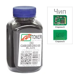 Тонер OKI C3400/3300, 110г Black+chip AHK (1502693)