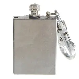 Бензиновий сірник Zippo, вічна запальничка, кресало брелок, срібляста - мініатюра 3