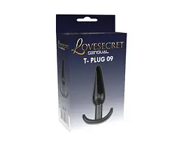 Анальна пробка Lovesecret Sensual T-Plug 09 12.3 см (чорний) - мініатюра 4