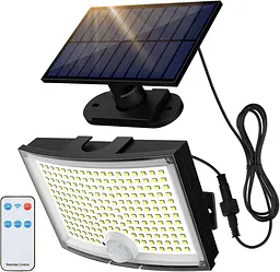 Сонячний LED прожектор Adiding 2800 лм із датчиком руху, 3 режими, пульт ДК, кабель 5 м