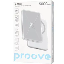 Універсальна мобільна батарея Proove X-Core 20W 5000mAh Сріблястий/Білий (PNXC20010006) - мініатюра 7