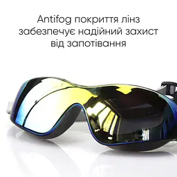 Окуляри для плавання Renvo Parma Уні Anti-fog Чорний, Сірий OSFM (2SG500-02) - мініатюра 6