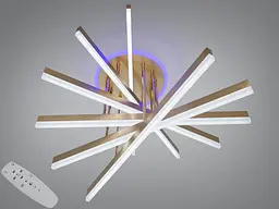 Стельова світлодіодна люстра Diasha 7010G LED 3color dimmer, пульт, 102 W, 65 см, 12-18m2