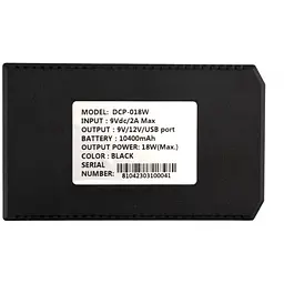 ДБЖ UPS DC 18W 10400mAh для роутера, терміналу, камери DCP-018W / DC5.5x2.5mm: 5V / 9V / 12V / USB / LED без блока живлення Black - мініатюра 3