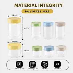 4 упаковки банок Mason по 8 унцій з кришками, скляна банка з гвинтовою кришкою, скляні банки з герметичними кришками для вівса - мініатюра 2
