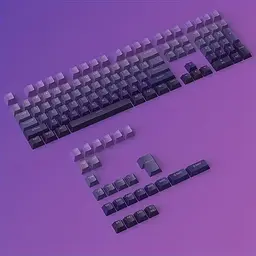 Набір кейкапів PBT Purple Gradient (130+) / фіолетовий OEM-комплект для ANSI / ISO клавіатур, Фіолетовий - мініатюра 2
