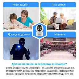 IP-камера поворотна XON SmartCam Wi-Fi 1080P (VTWEW21YW 4873) Біла - мініатюра 12