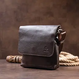 Чоловіча шкіряна сумка GRANDE PELLE 22х22х5,5 см sum0022206 - мініатюра 9