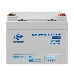 Акумулятор мультигелевий LPM-MG 12 V - 33 Ah + праворуч - мініатюра 2