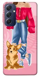 Чохол Demsky Girl and corgi для Samsung Galaxy M54 5G