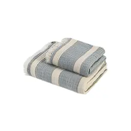 Рушник Lotus Home - Milana muslin lead blue-khaki 80x160 - мініатюра 8