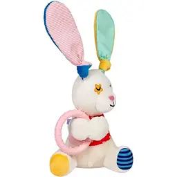 Іграшка для собак GiGwi Plush Friendz Зайчик з кільцем та пищалкою 16 см