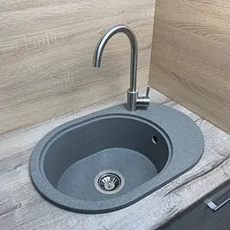 Кухонна мийка Adamant Ovale 610x420x180 сірий 640223, Сірий - мініатюра 2