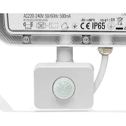 LED прожектор Videx F5 100W 3000-5000-6500K з датчиком руху 230V білий (VL-F5-100CW-S) - мініатюра 12